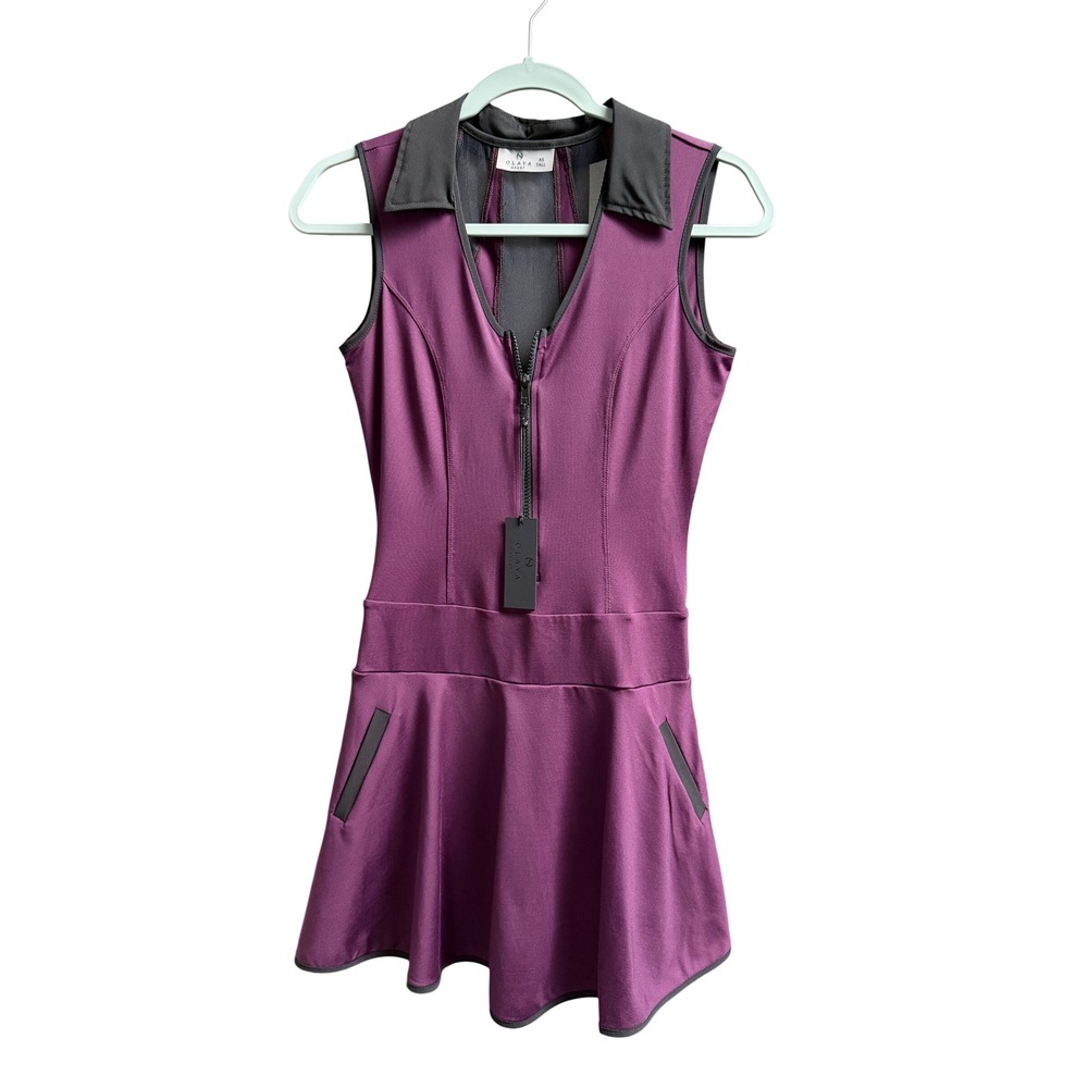 Olaya Sport Golf Dress Plum Purple Mesh Back Sleeveless XS Tall Athleisure